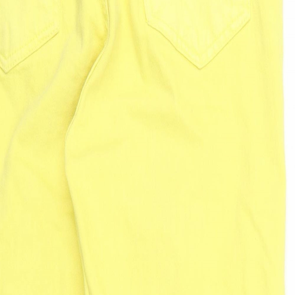 I SAW IT FIRST Womens Yellow Denim Cropped Jeans Size 10 L20 in - ripped details