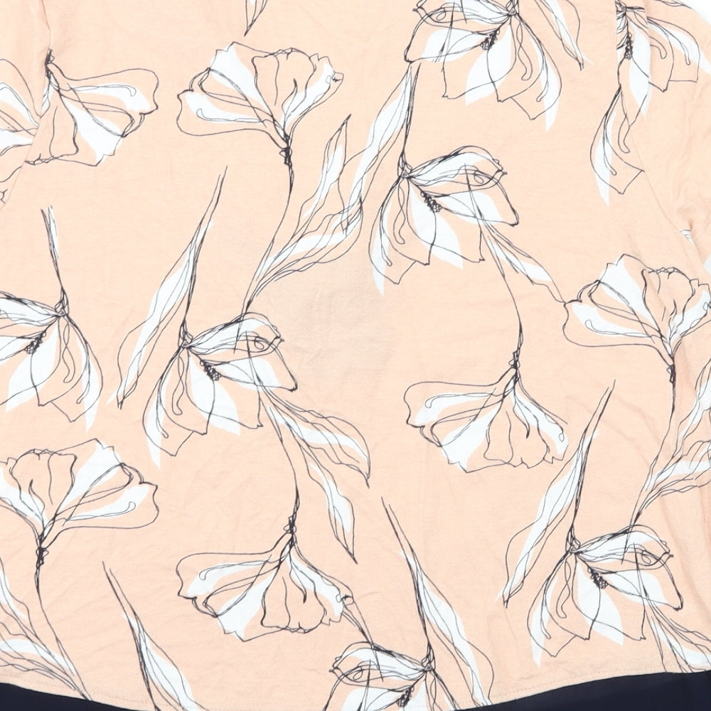 Marks and Spencer Womens Pink Floral Basic T-Shirt Size 12