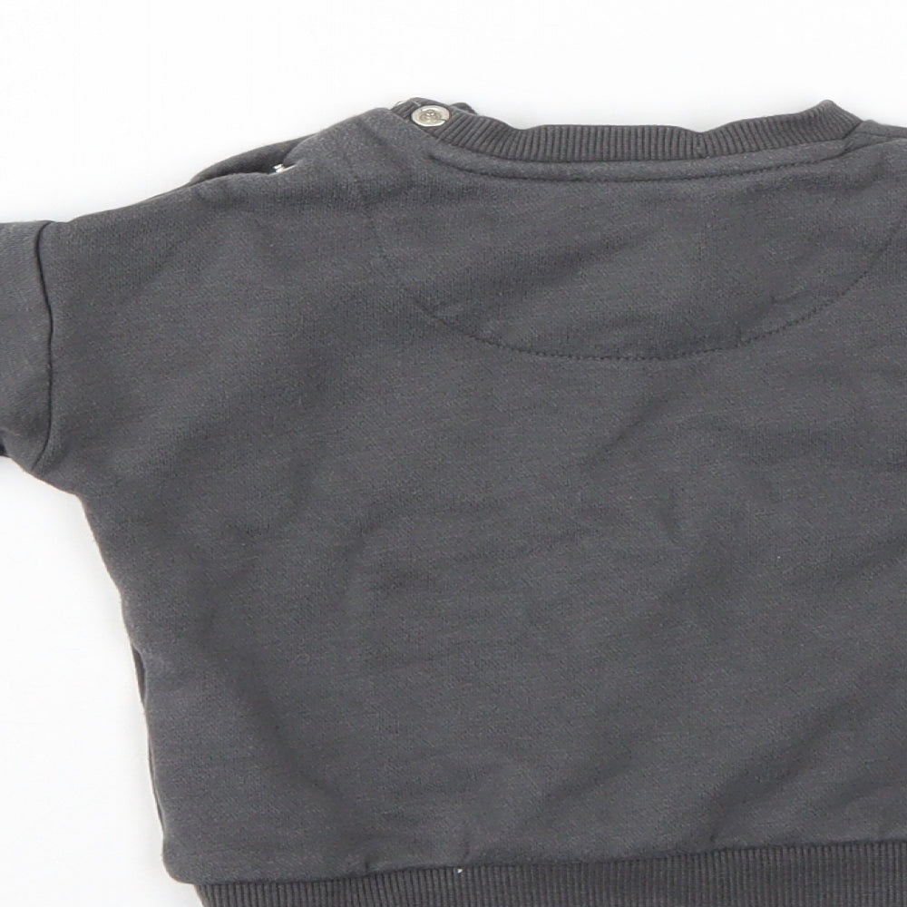 fred & flo Grey Pullover Jumper Size 6-9 Months