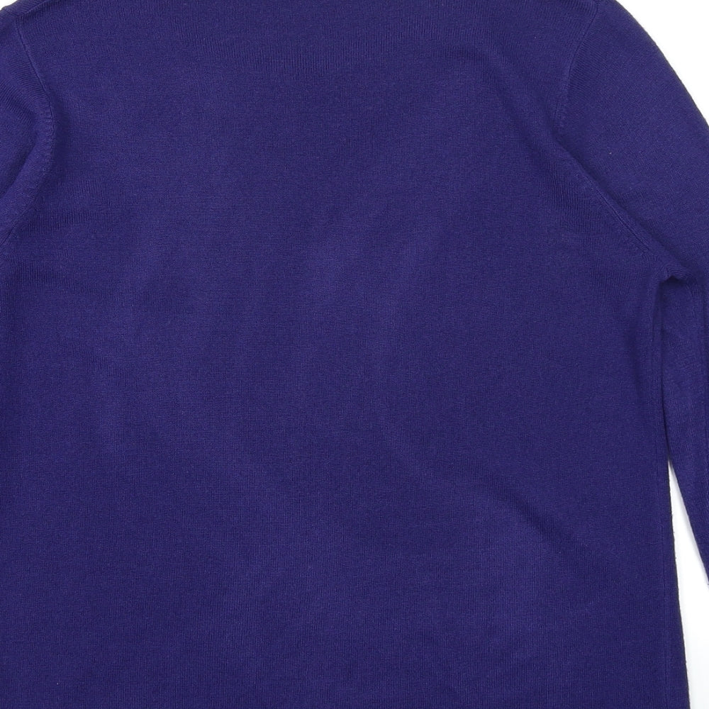 Classic Womens Blue Knit Pullover Jumper Size 14