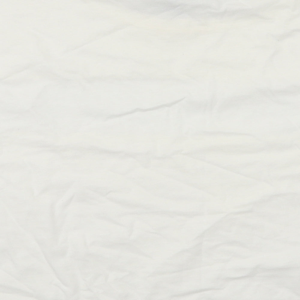 Topshop Womens White Floral Basic T-Shirt Size 10