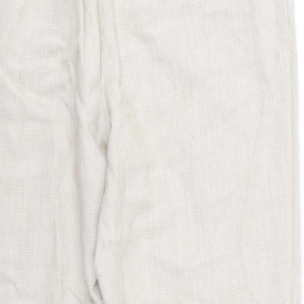 Marks and Spencer Womens Beige Rayon Trousers Size 16 L28 in