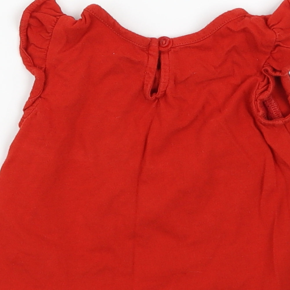 Gap Girls Red Basic T-Shirt Size 6-9 Months