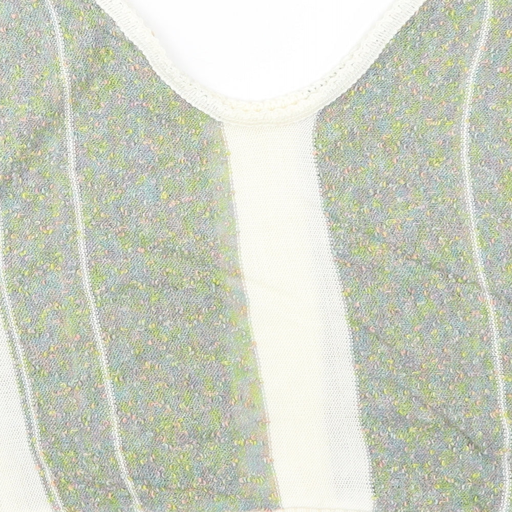 Preworn Womens Green Striped Pullover Jumper Size 16