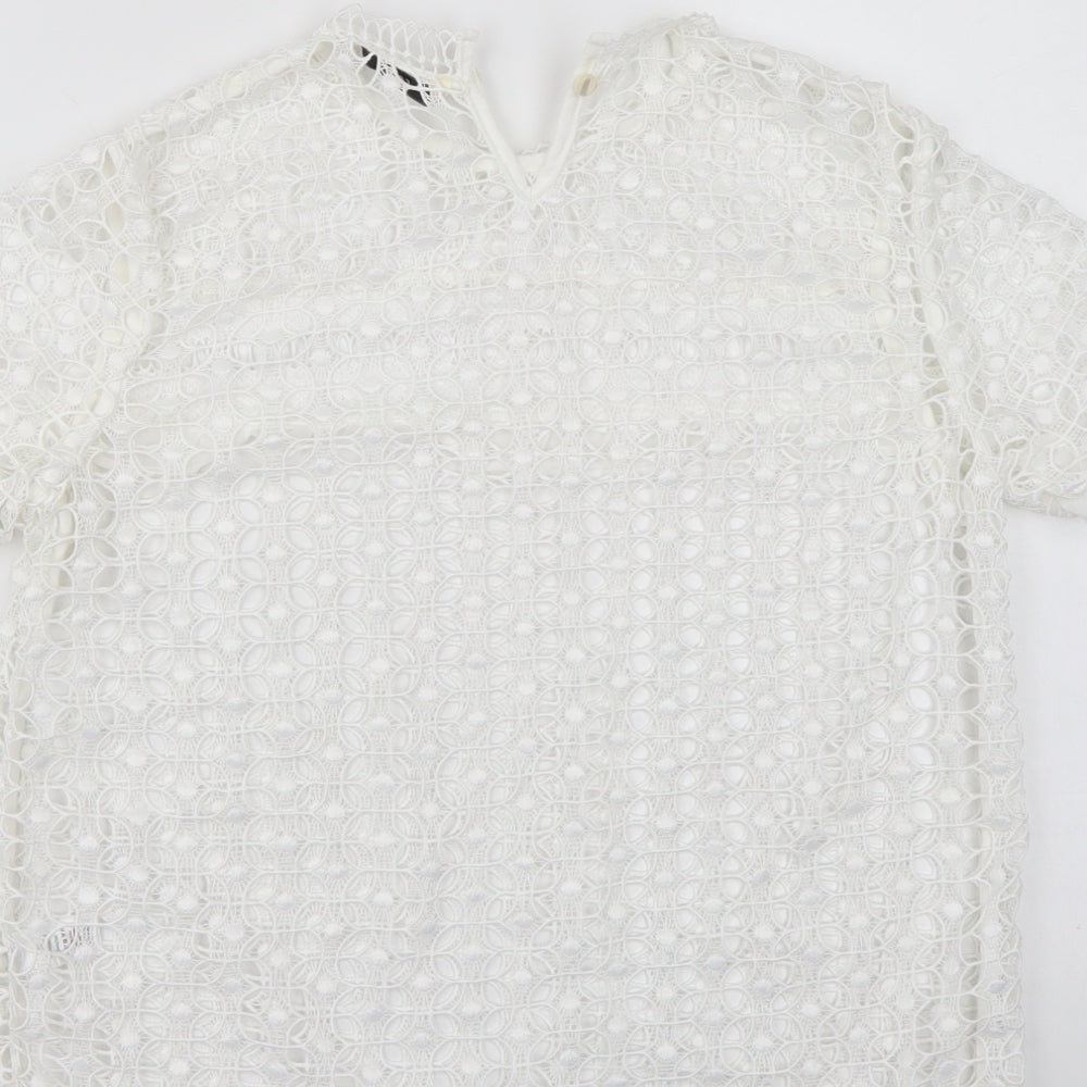 George Womens White Basic T-Shirt Size 8