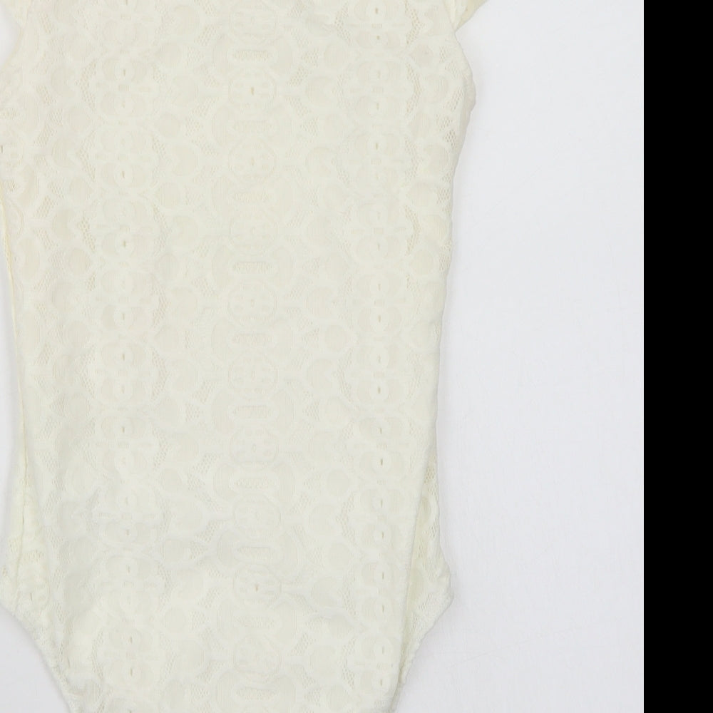 Riverisland Womens Ivory Bodysuit One-Piece Size 6