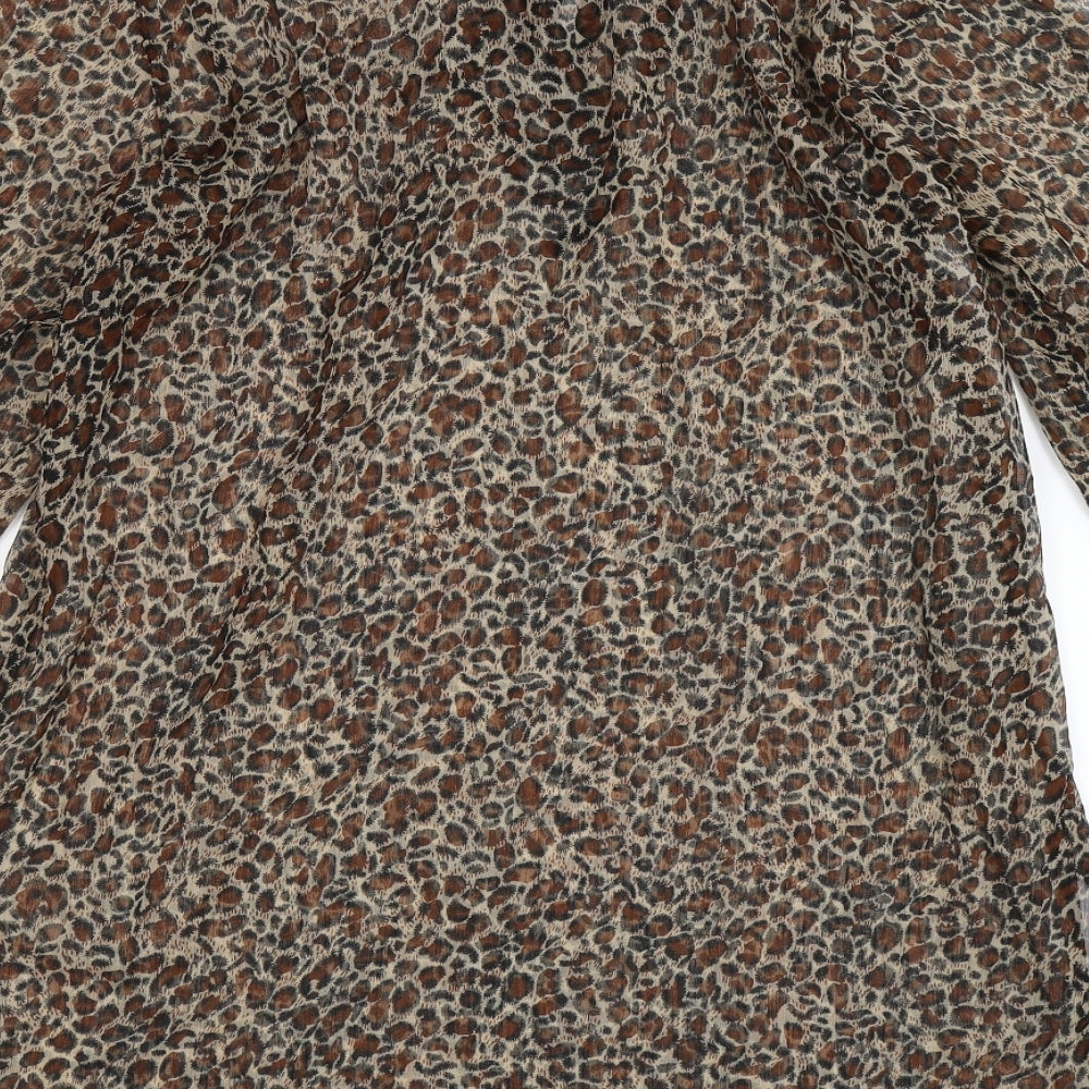 Soaked Womens Multicoloured Animal Print Basic Blouse Size L