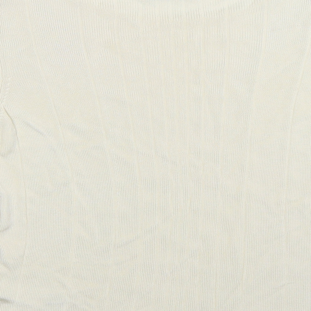 Marks and Spencer Womens White Knit Pullover Jumper Size 16