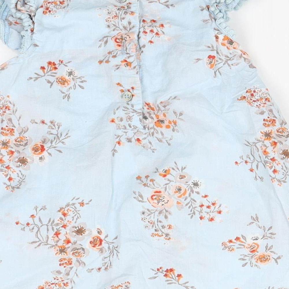 NEXT Girls Blue Floral A-Line Size 3-6 Months - pleated front