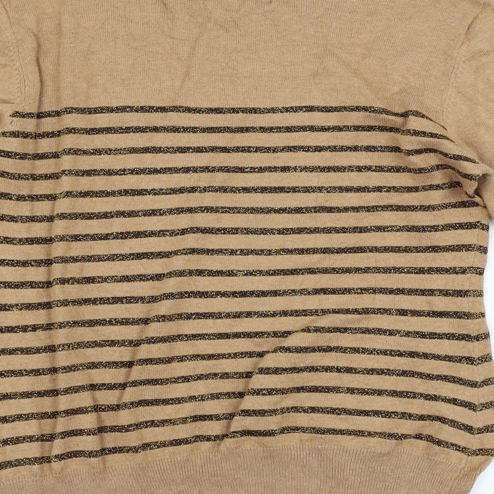 Atmosphere Womens Brown Striped Pullover Jumper Size 16