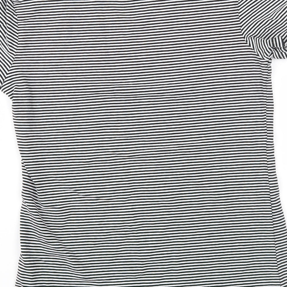Primark Womens Black Striped Jersey Basic T-Shirt Size S