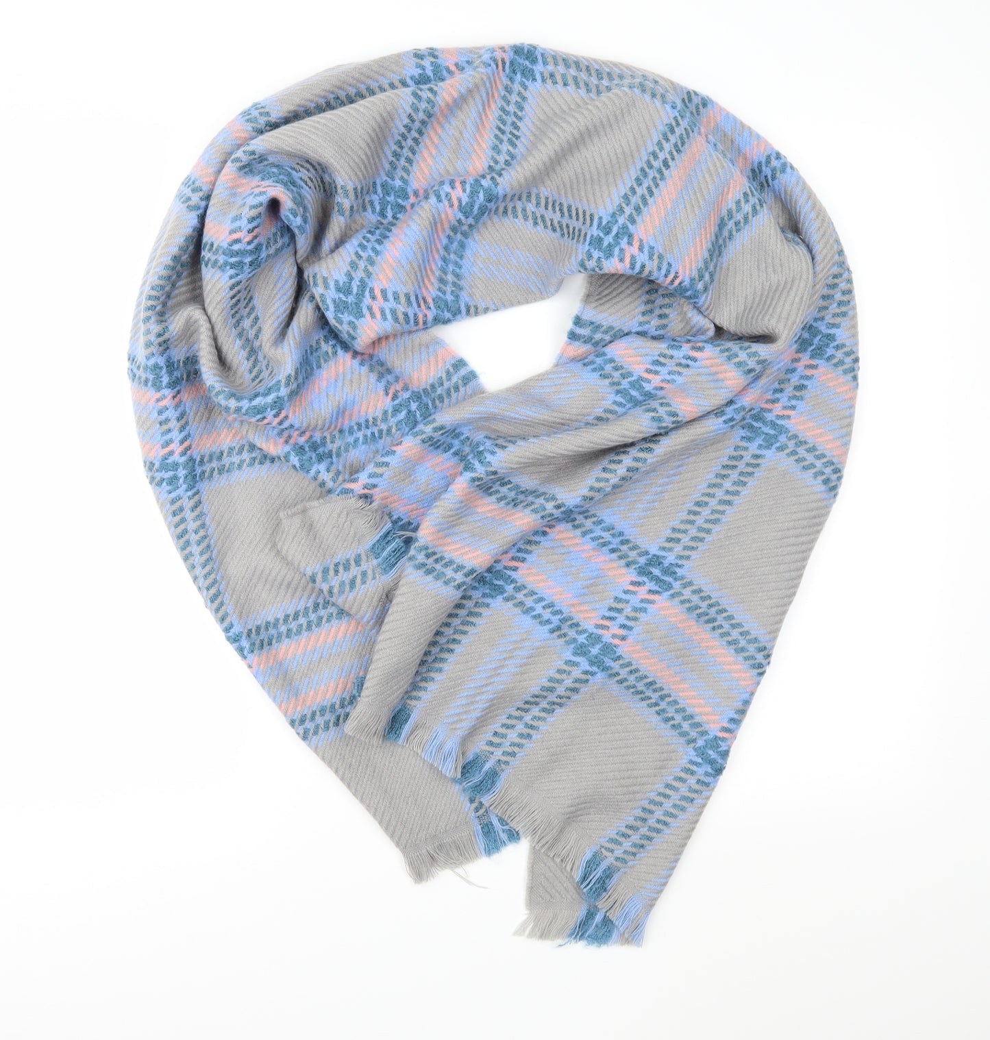 Prew Womens Grey Check Shawl/Wrap