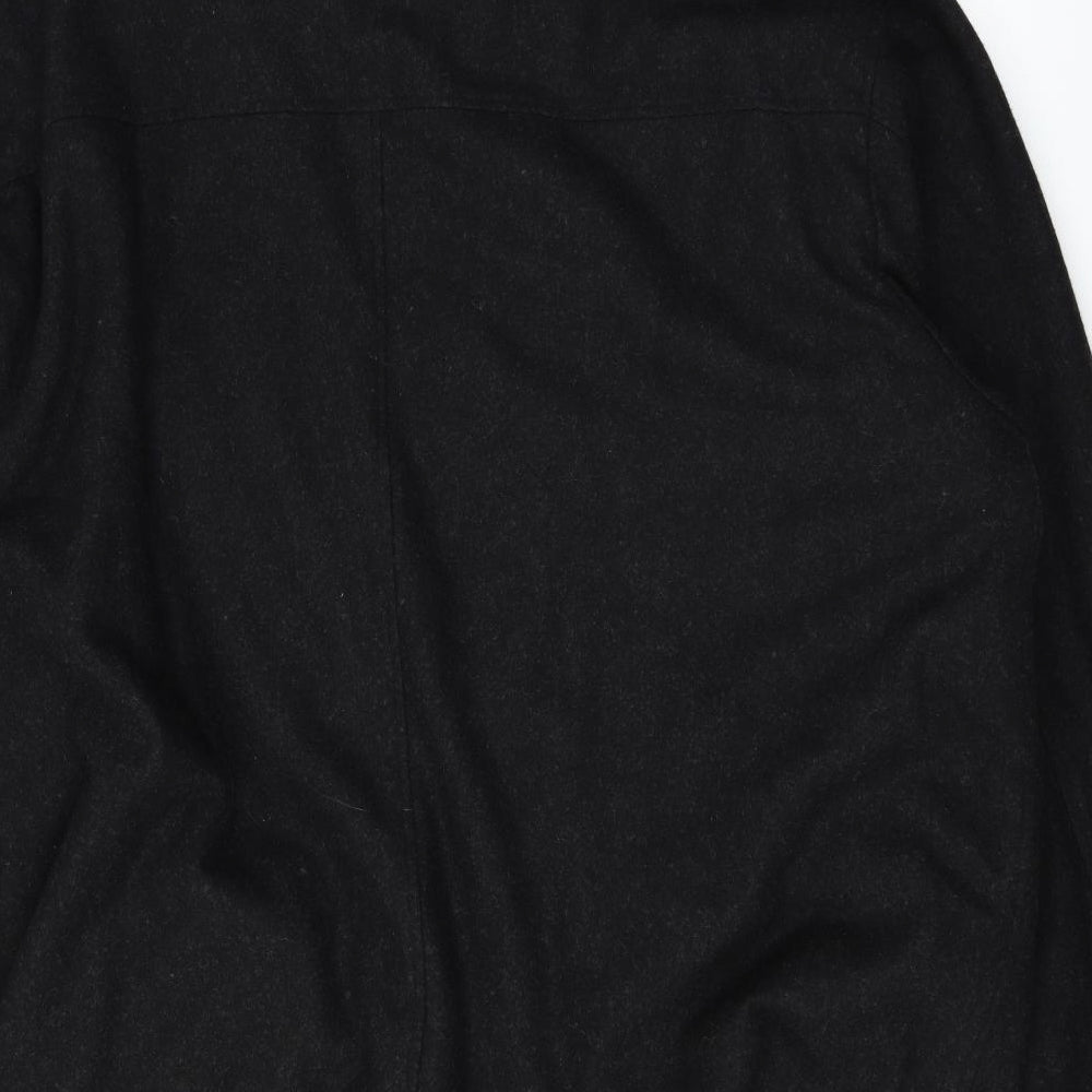 Duke Jeans Mens Black Overcoat Coat Size 3XL