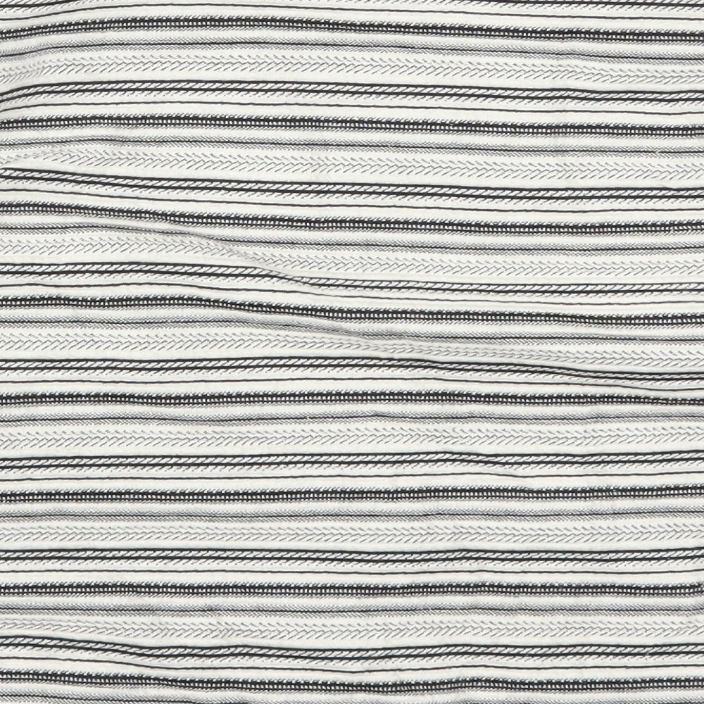 Marks and Spencer Womens Grey Striped Cardigan Jumper Size 12