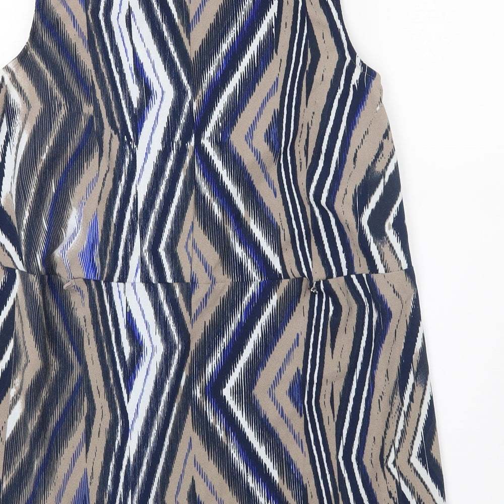 Warehouse Womens Multicoloured Geometric Chiffon Camisole Blouse Size 8