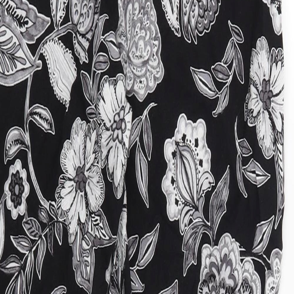 Papaya Womens Black Floral Harem Trousers Size 8 L26 in