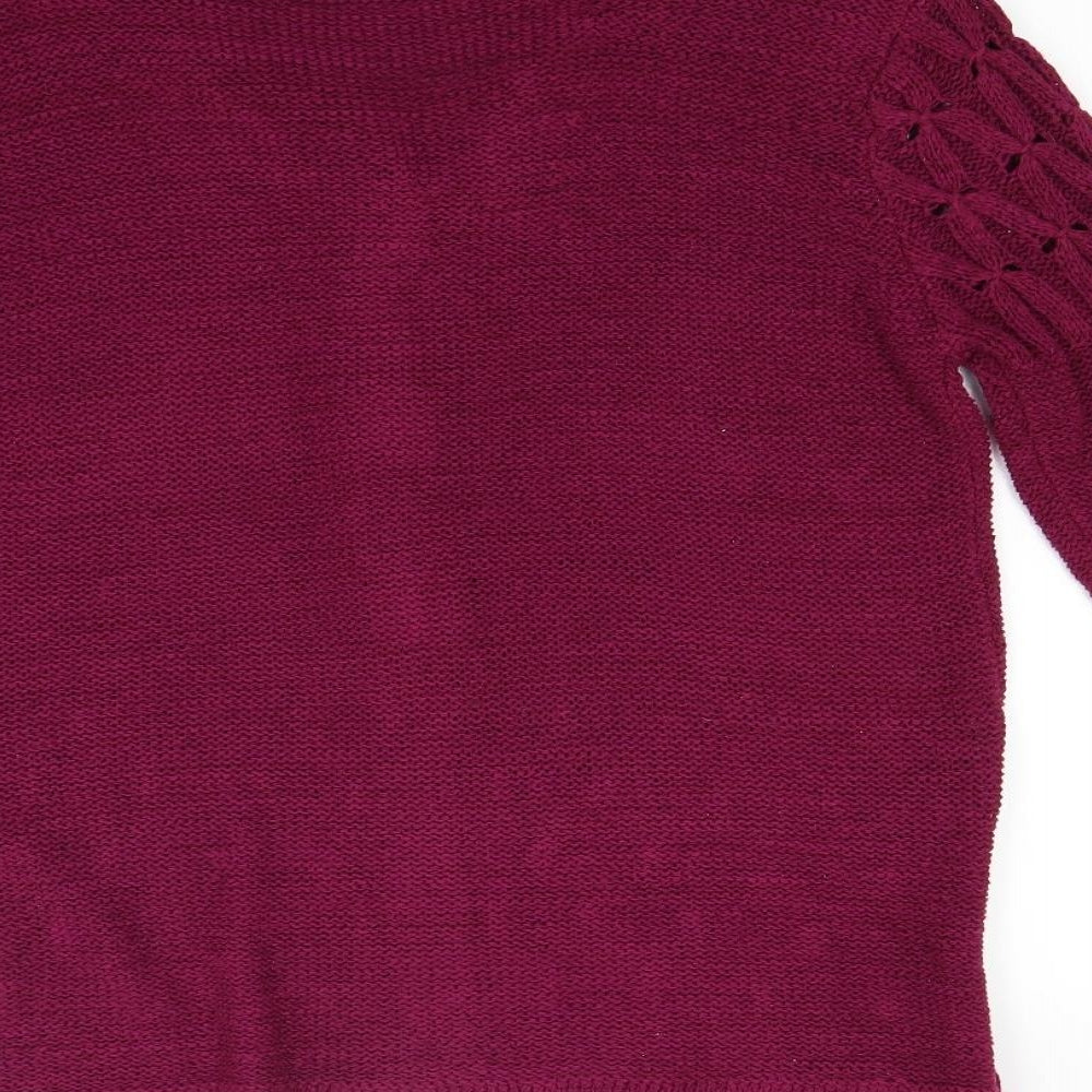 Roman Womens Red Knit Cardigan Jumper Size M