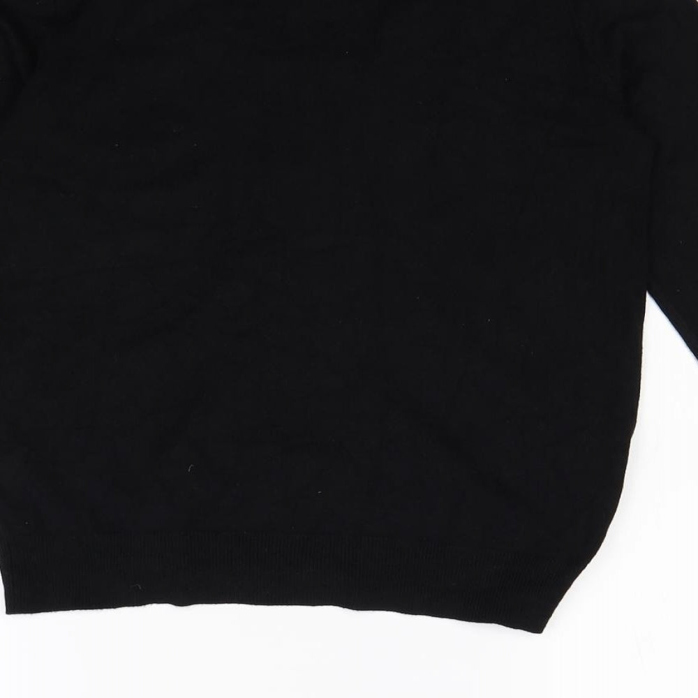 M&Co Womens Black Pullover Sweatshirt Size 12