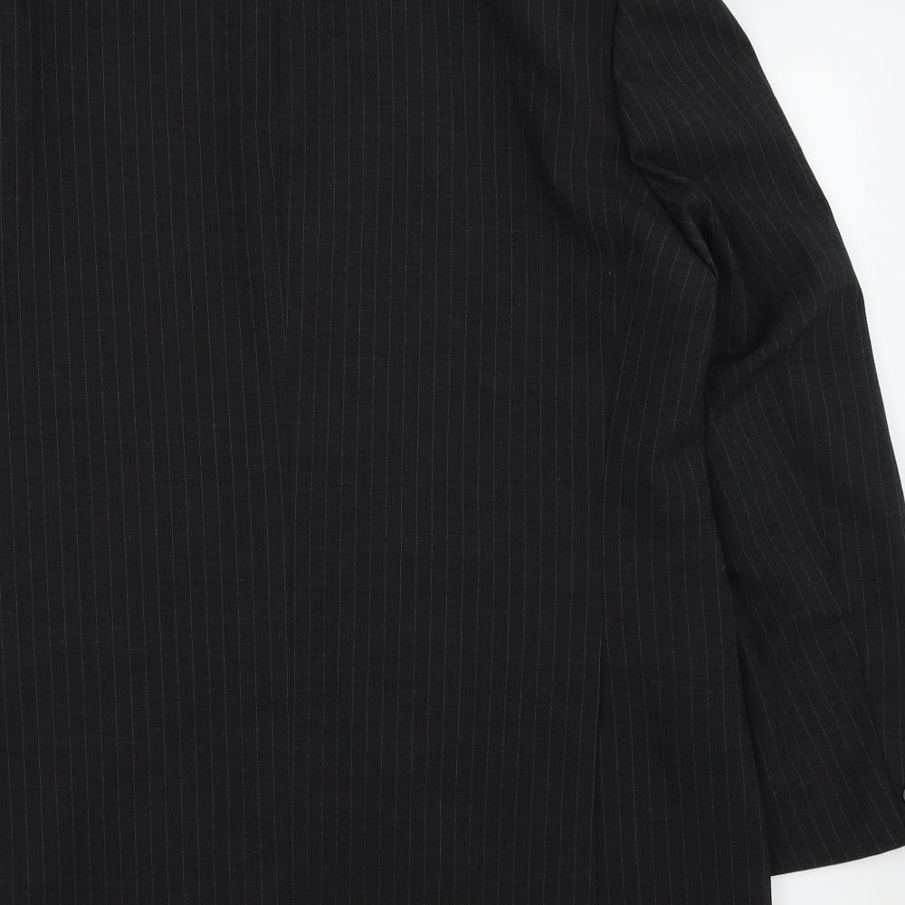 Asda George Mens Black Striped Jacket Blazer Size 44