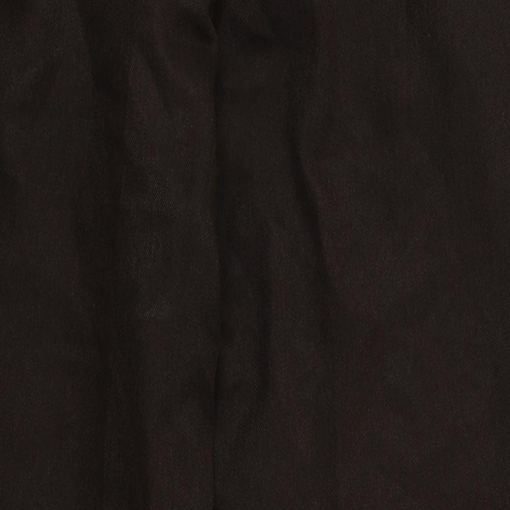 M&S Womens Brown Houndstooth Trousers Size 14 L25 in - Stretch waistband