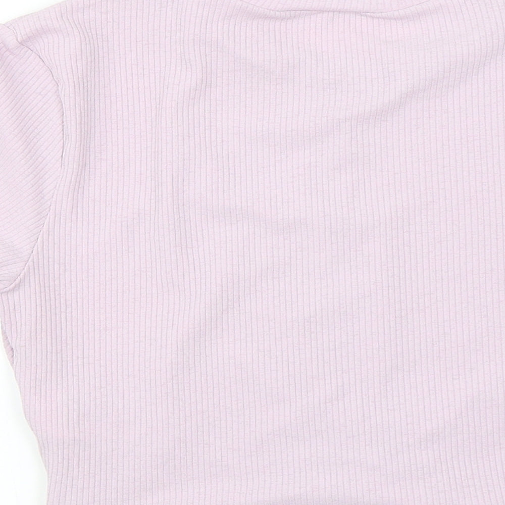 H&M Womens Purple Basic T-Shirt Size L