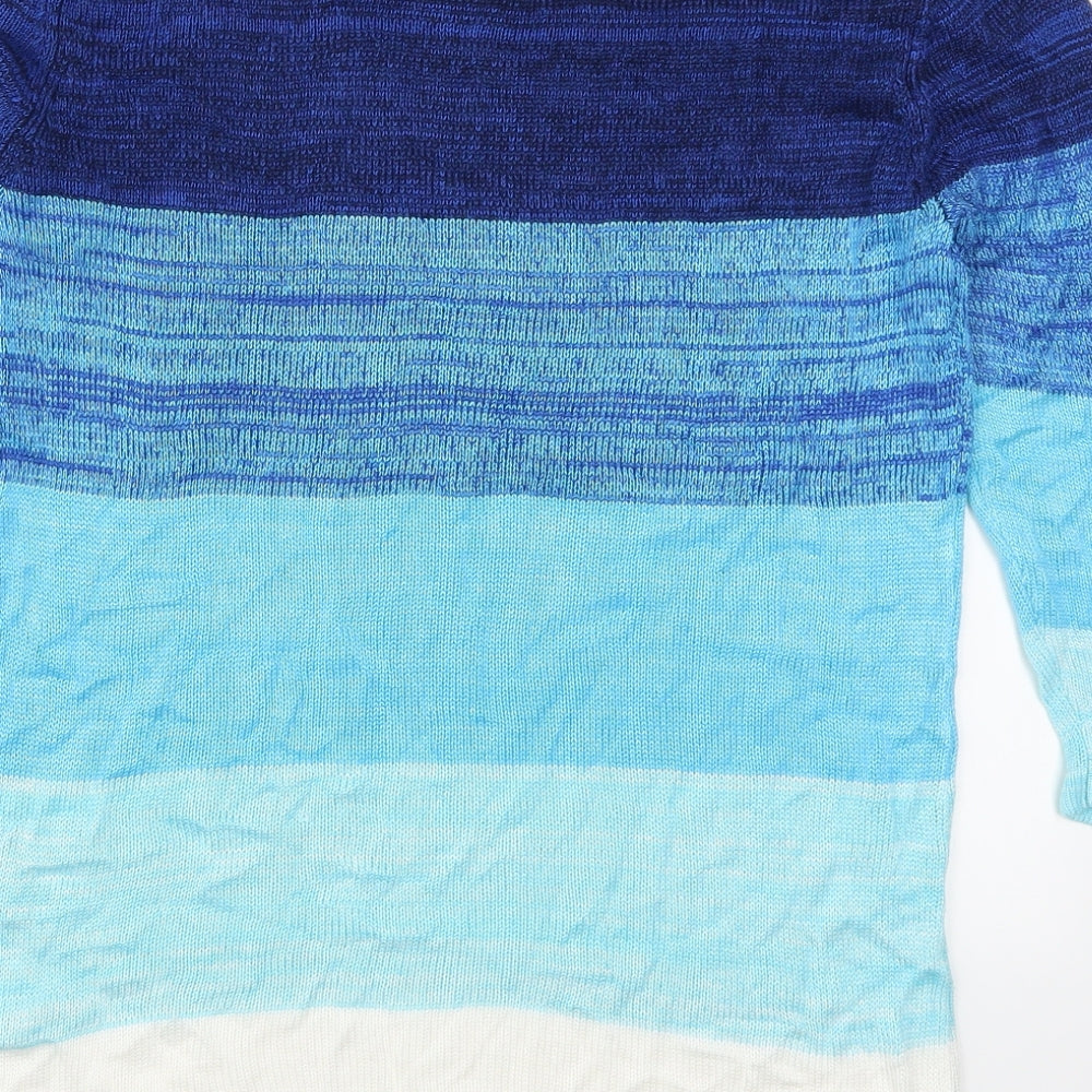 Saloos Womens Blue Striped Pullover Jumper Size S