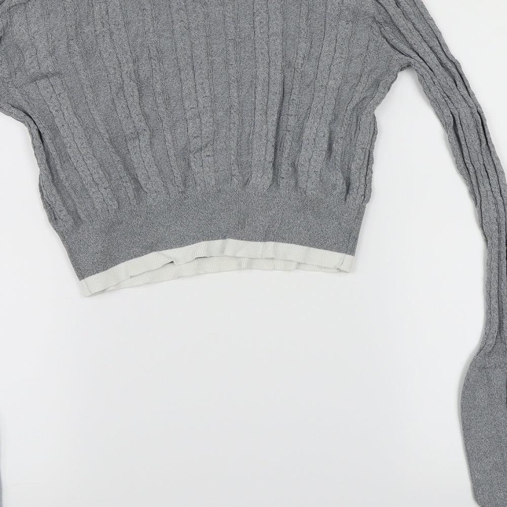 JCL Womens Grey Knit Pullover Jumper Size S