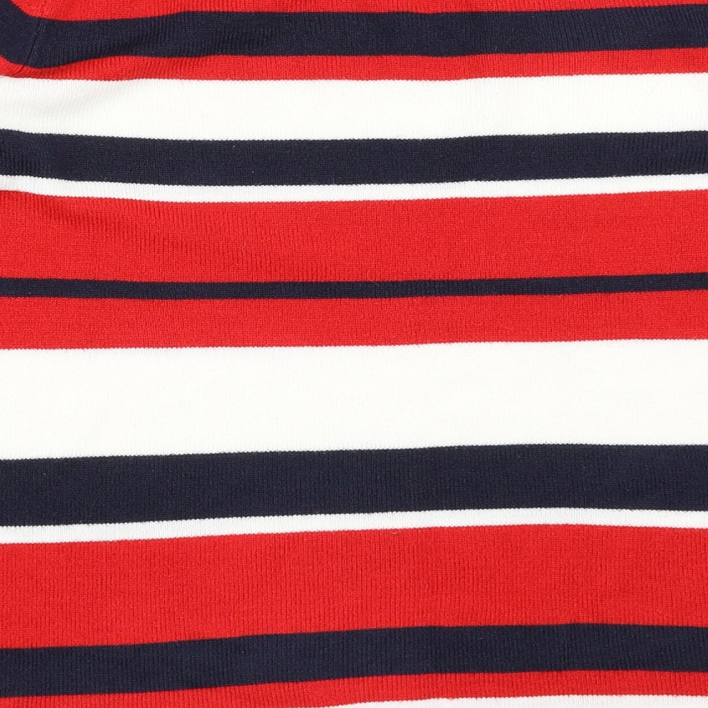 Papaya Womens Red Striped Pullover Jumper Size 12