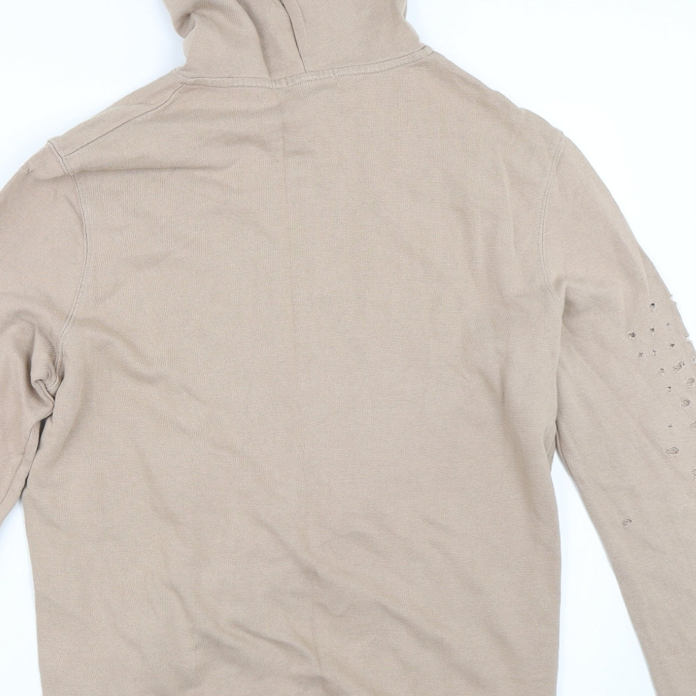 Topman Mens Beige Pullover Hoodie Size M