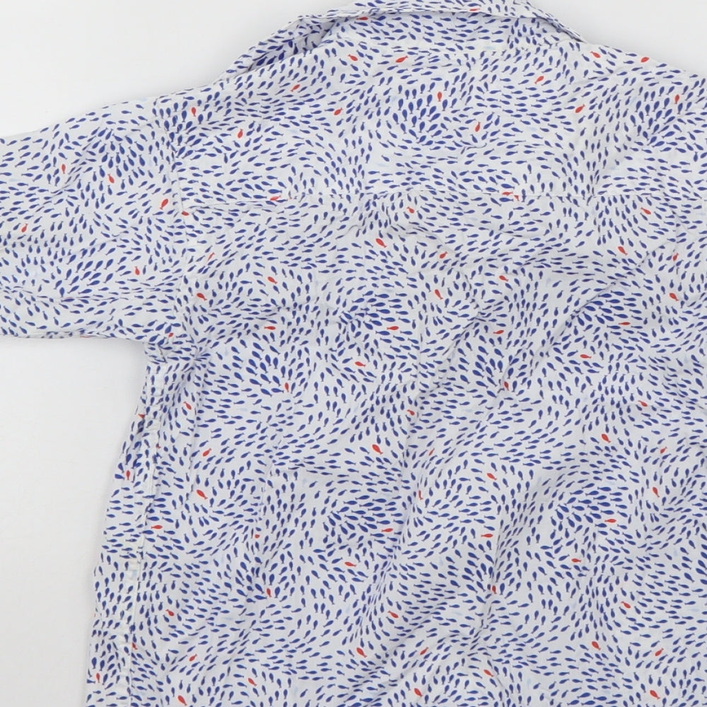 Jasper Conran Boys Blue Animal Print Basic Button-Up Size 7 Years