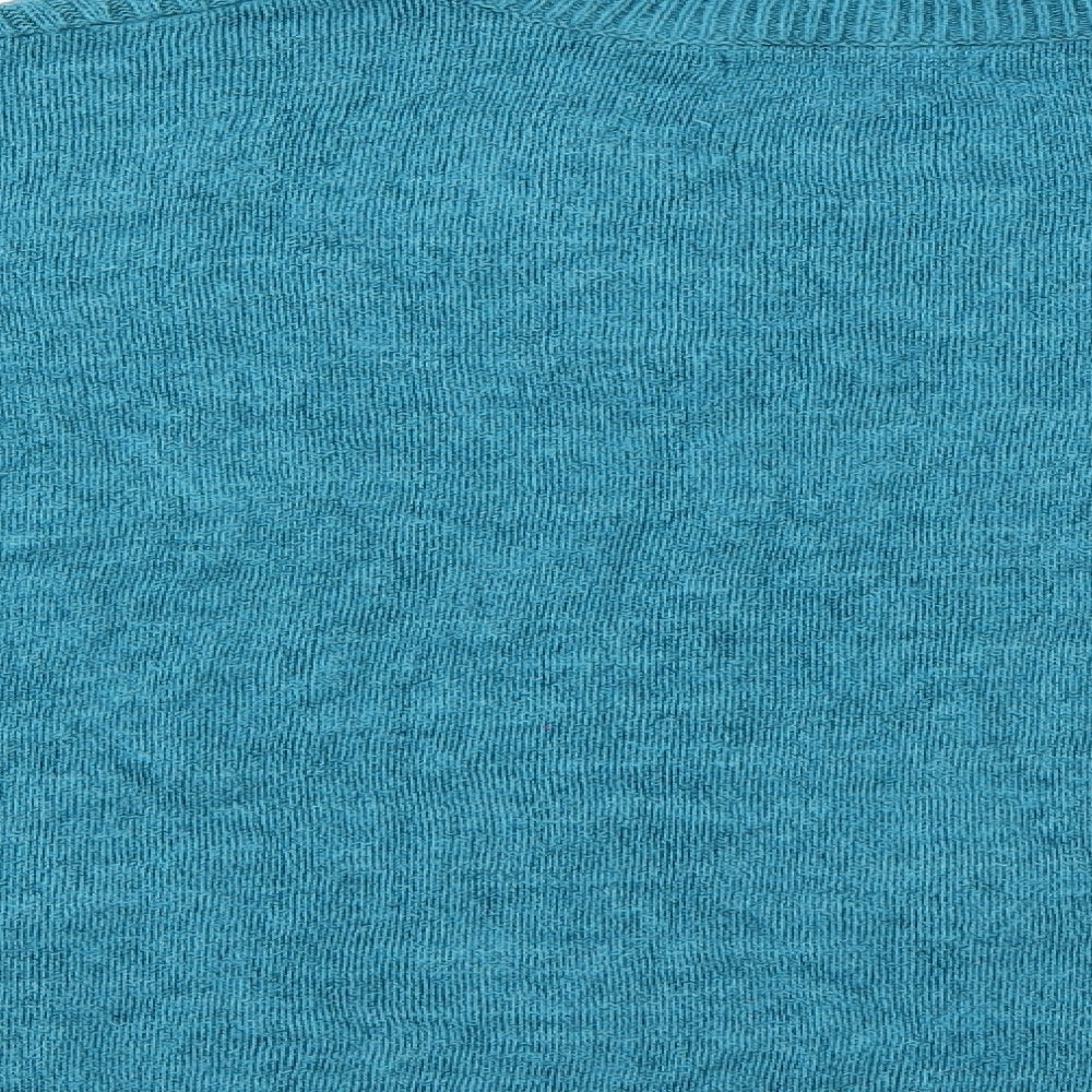 BM Collection Womens Blue Fair Isle Pullover Jumper Size M