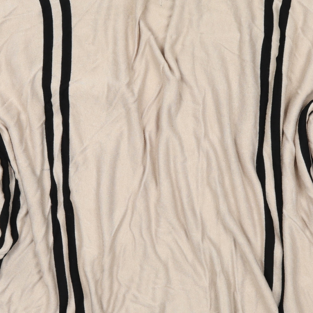 H&M Womens Brown Striped Wrap Jumper One Size