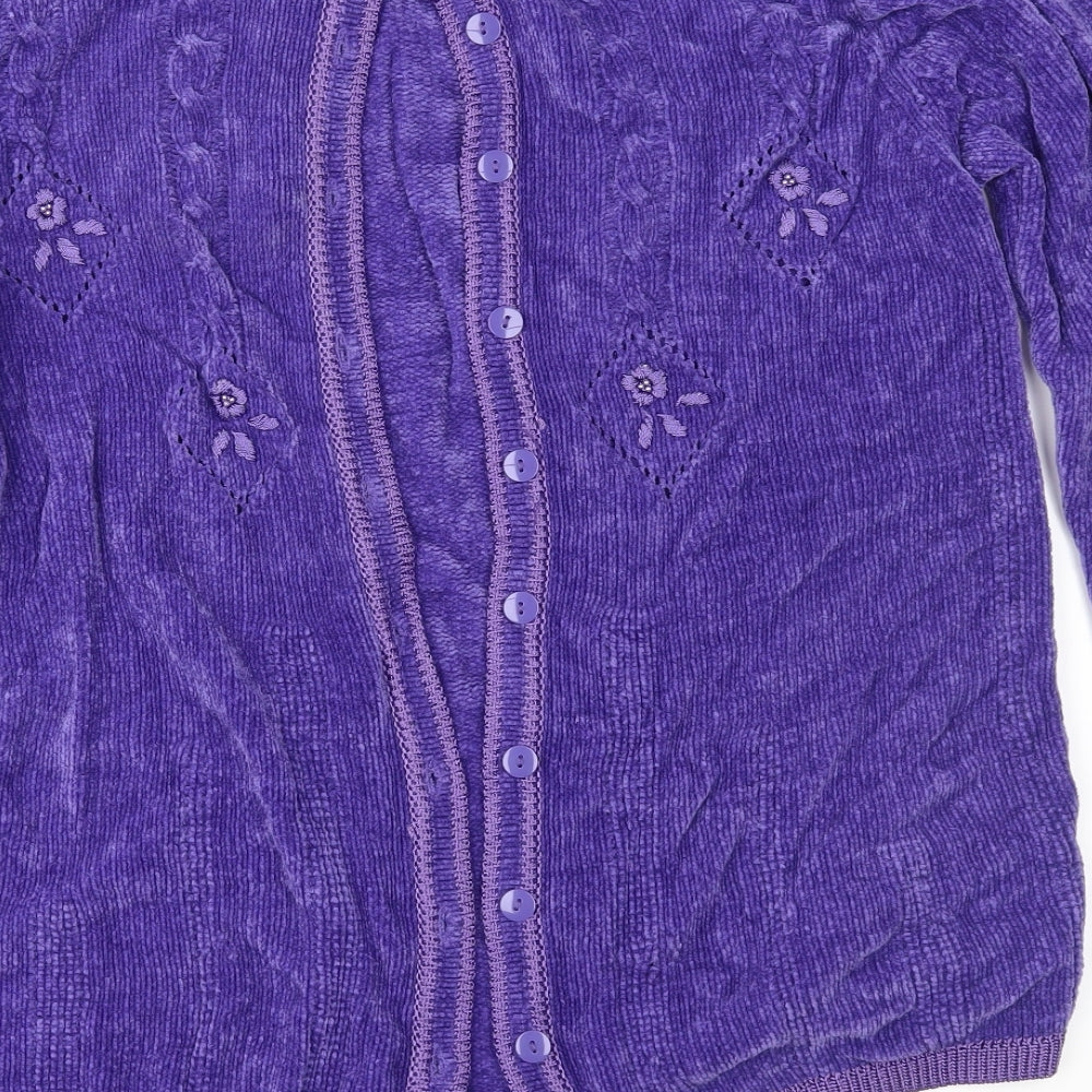 Bonmarché Womens Purple Knit Cardigan Jumper Size S