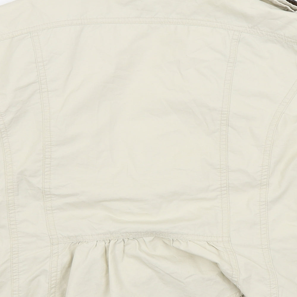 Papaya Womens Beige Bomber Jacket Coat Size 14