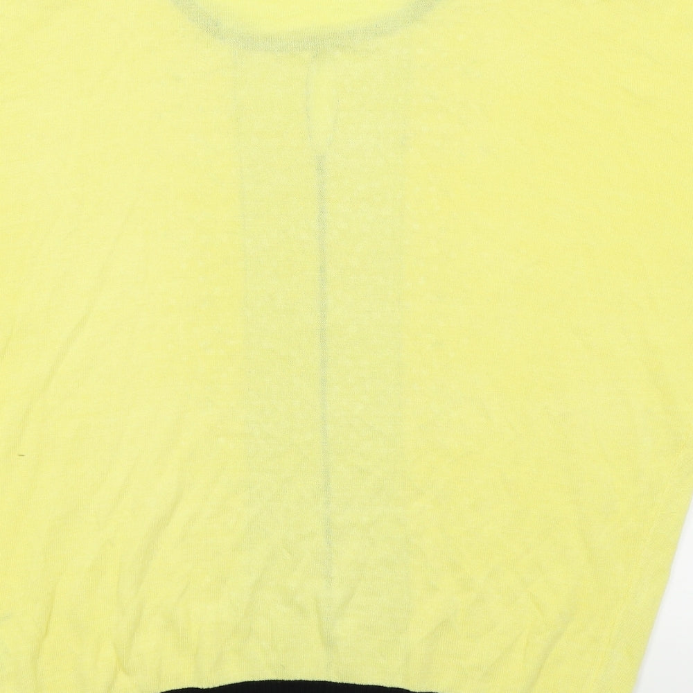 Cristina Womens Yellow Basic T-Shirt Size L