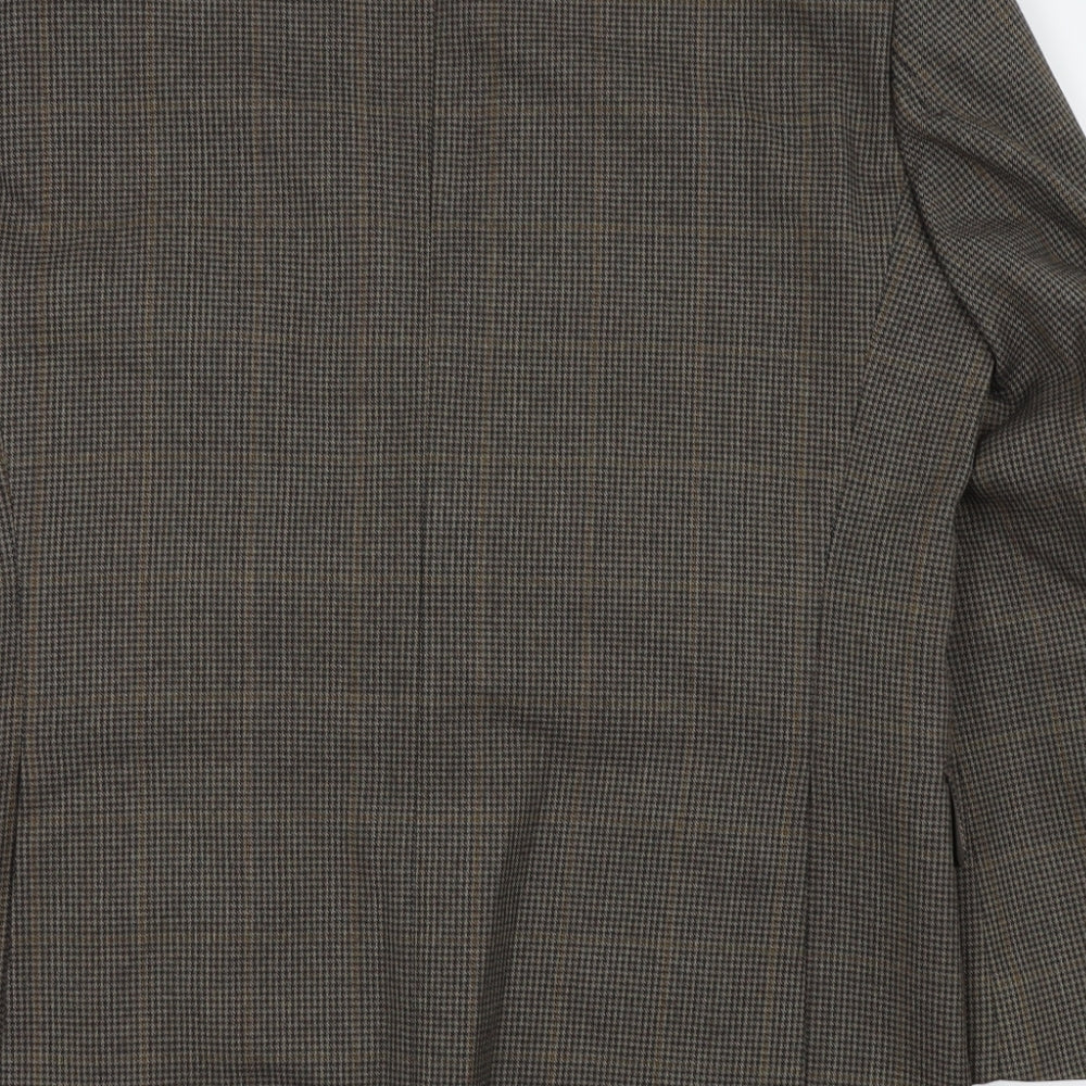 St michael Mens Brown Houndstooth Jacket Blazer Size 40