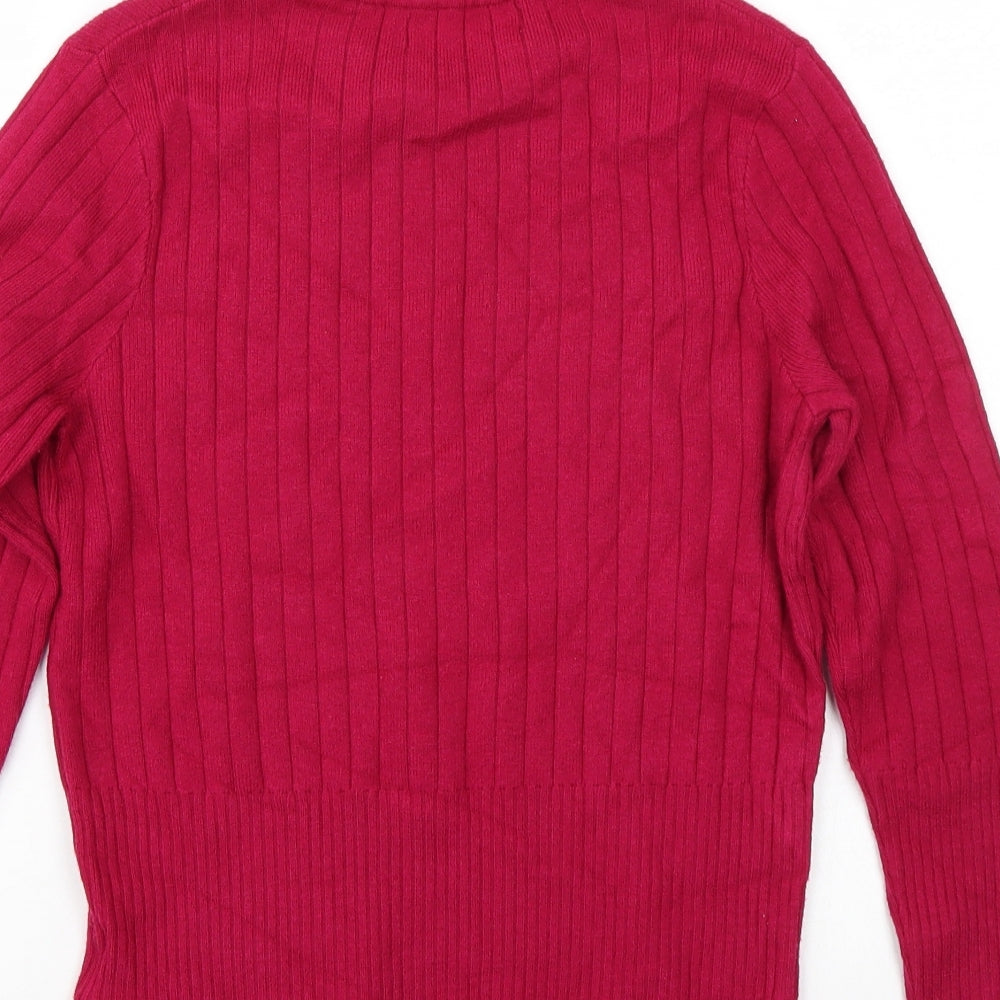Marks and Spencer Womens Pink Rayon Pullover Jumper Size 12