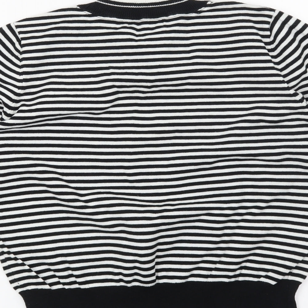Debenhams Womens Black Striped Pullover Jumper Size 14