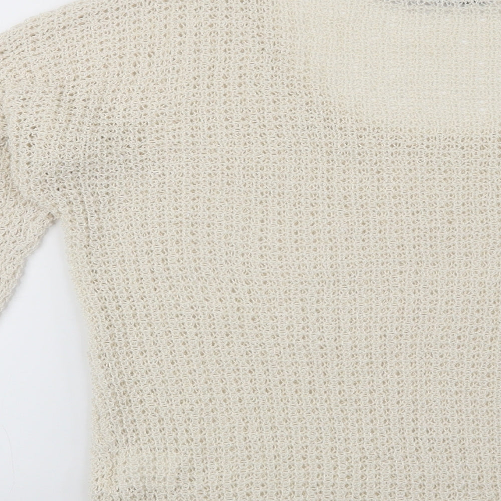 Crafted Womens Beige Pullover Jumper Size 10