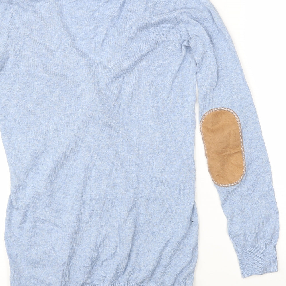Atmosphere Womens Blue Cardigan Jumper Size 8 - Elbow Patches