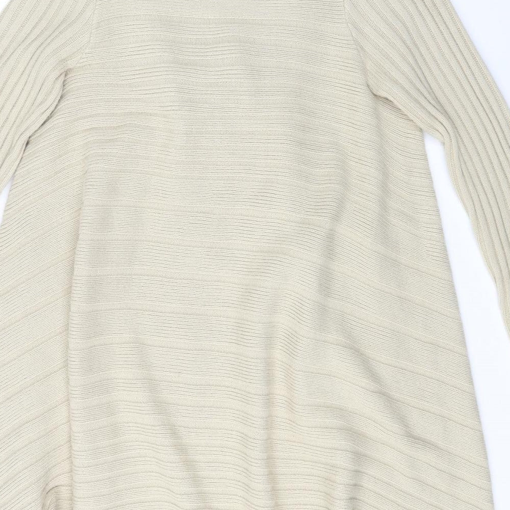 Causal Club Womens Beige Striped Cardigan Jumper Size M