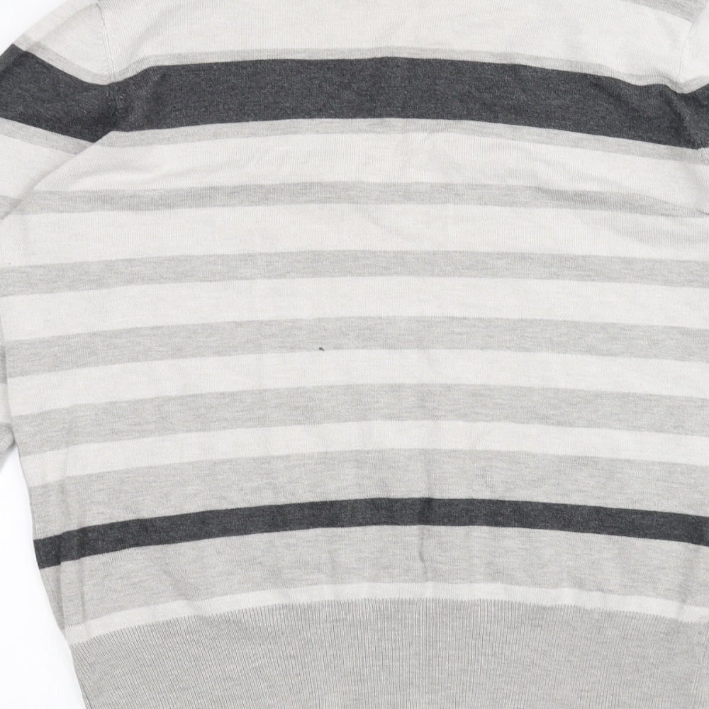 Papaya Womens White Striped Pullover Jumper Size 16