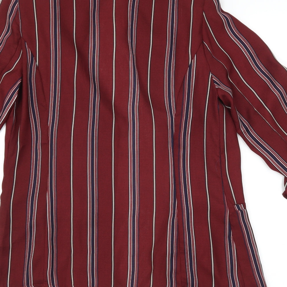 parisian Womens Purple Striped Jacket Blazer Size 6 - 3/4 sleeves