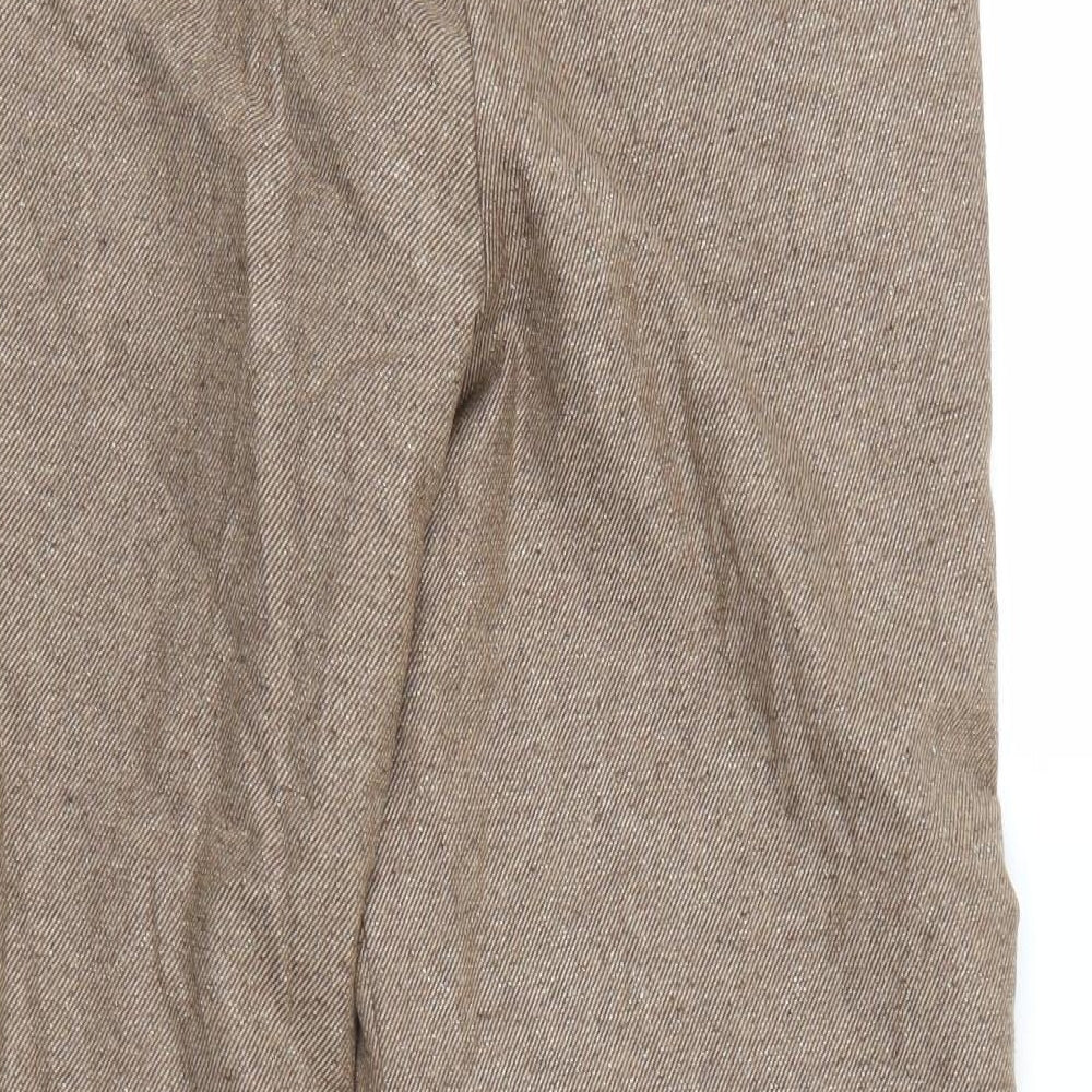 M&S Womens Brown Trousers Size 14 L29 in