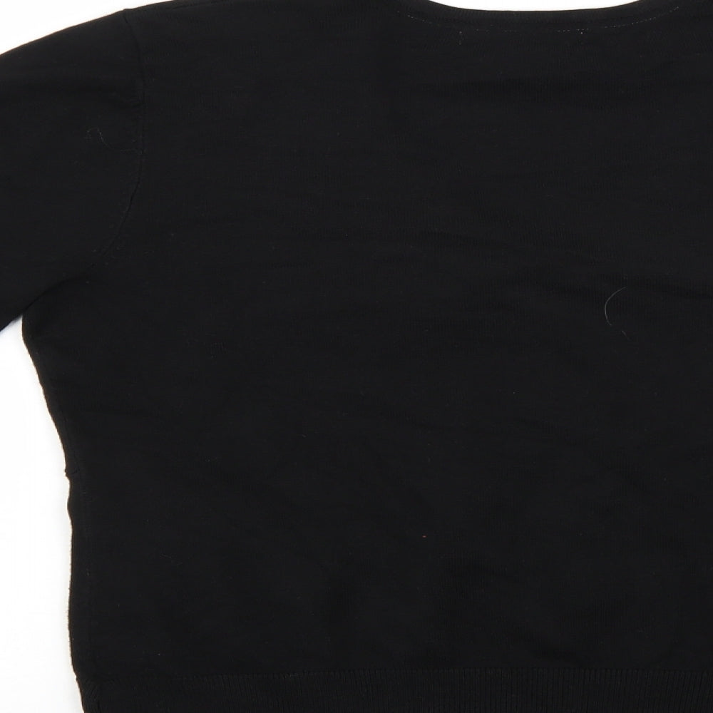 John Lewis Womens Black Wrap Jumper Size 14