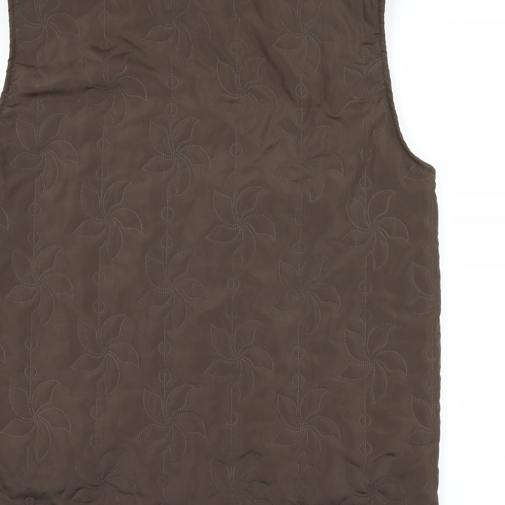 NEUVILLE Womens Brown Quilted Waistcoat Size 14