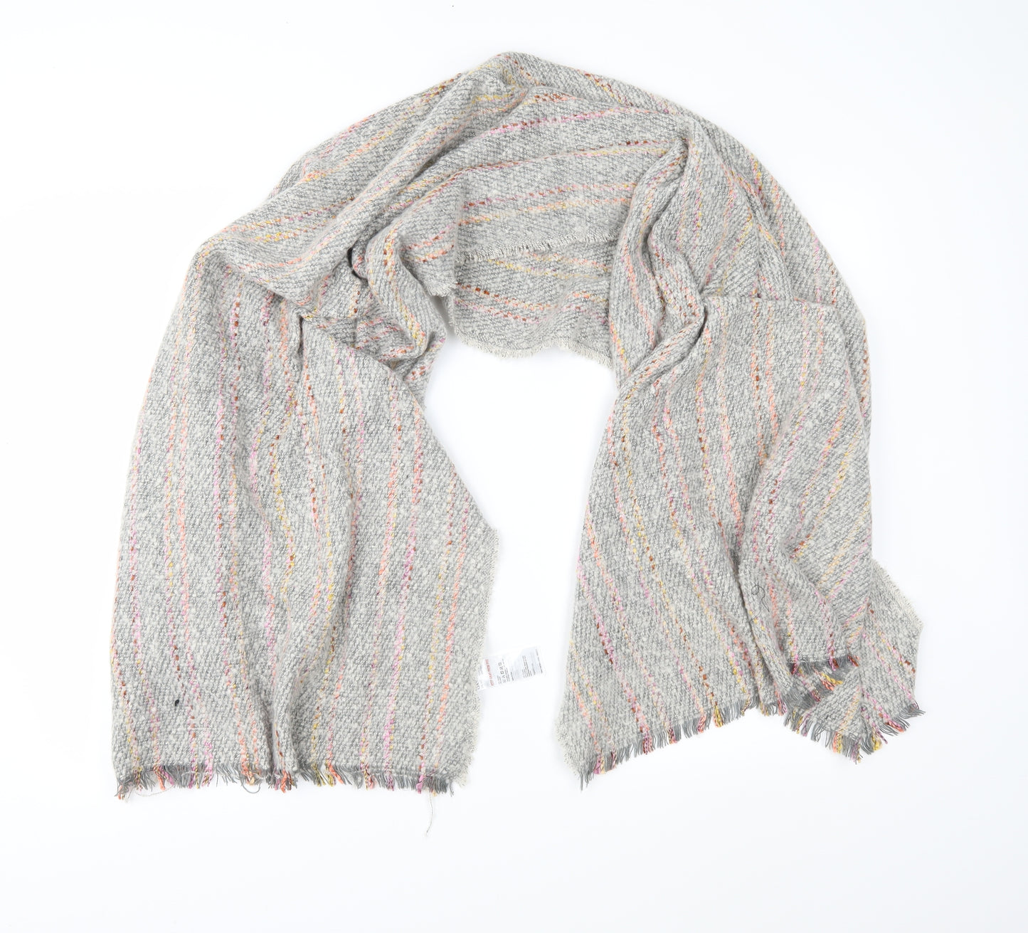 Oasis Womens Grey Striped Shawl/Wrap