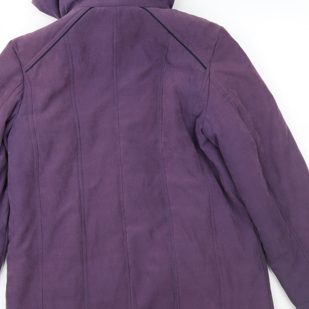 Anna Rose Womens Purple Overcoat Coat Size S