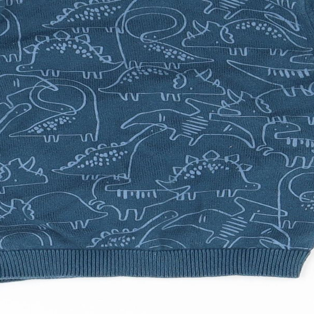 TU Boys Blue Knit Pullover Jumper Size 9-12 Months - DInosaur