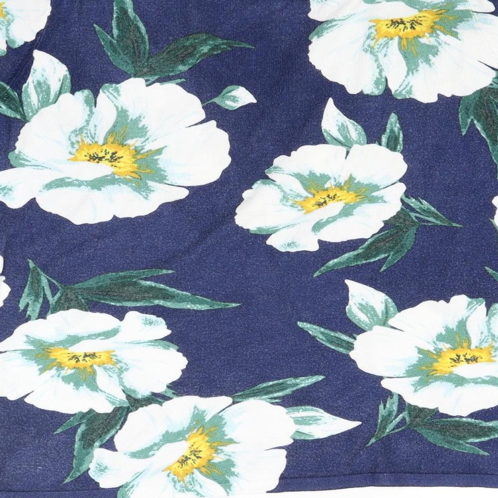 Preworn Womens Blue Floral Pullover Jumper Size 12